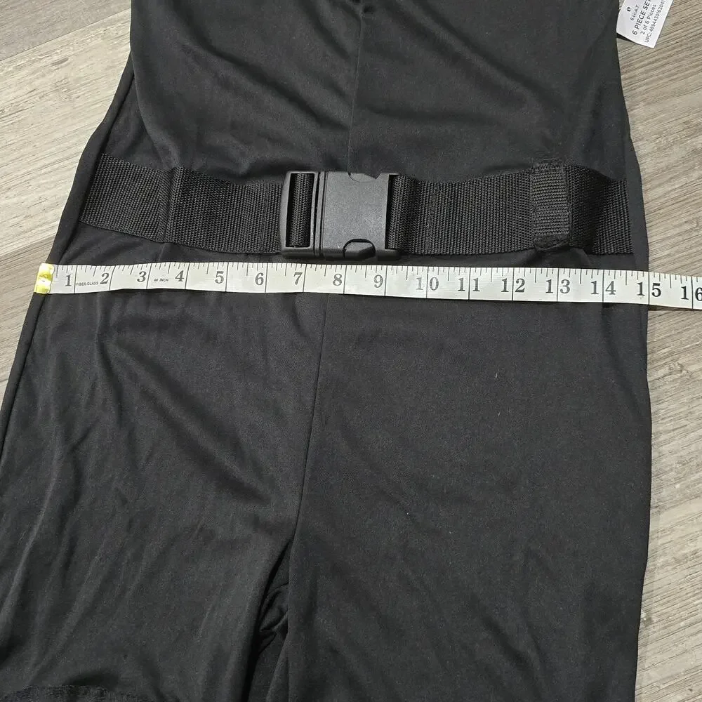 S.W.A.T Black Belted Knee Padded Jumpsuit Halloween Costume / Dress Up Cosplay